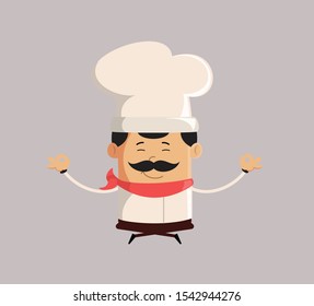 Professional Cute Chef - Doing Meditation