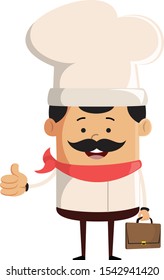 Professional Cute Chef - Showing a Thumb Up Vector