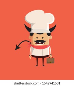 Professional Cute Chef - Standing in Angry Mood