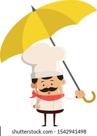 Professional Cute Chef - Standing with Umbrella