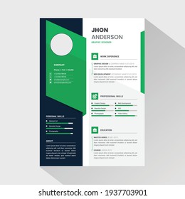 Professional CV Design Template for job application. 