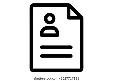 Professional CV Icon for Resume Design - Minimalist Job Application Graphic