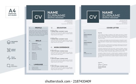 Professional CV Resume And Cover Letter Template