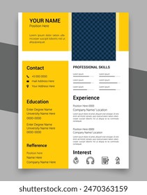 Professional Cv Resume Design For A Creative Person, Vector Minimalist, Cv Templates. Professional Resume Letterhead, Cover Letter Business Layout Job Applications, Personal Description