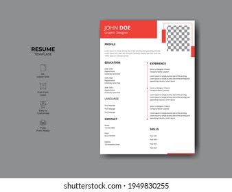 Professional CV resume design. super clean modern cv or resume design template.