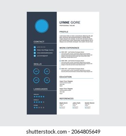 Professional CV, Resume design template blue