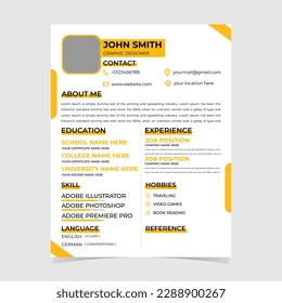 Plantilla de diseño de cv profesional o de reanudación