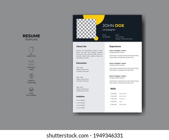 Professionelles Lebenslauf-Design. Vektorminimalismus cv oder Lebenslauf Design.