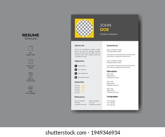 Diseño de currículum profesional. plantilla de diseño vectorial minimalista cv o currículum.