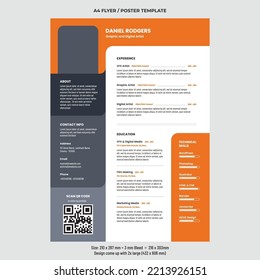 Professional CV resume, minimalist modern design template