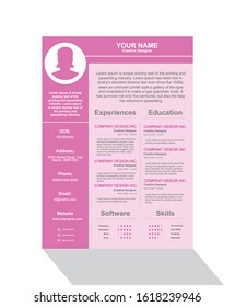 Professional CV resume template design and letterhead. vector illustration