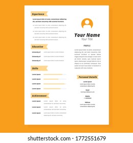 Professional Cv Resume Template Design Letterhead Stock Vector (Royalty ...