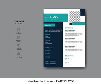 Professional CV resume template design. 