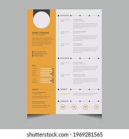 Professional CV  Resume template design with vector file