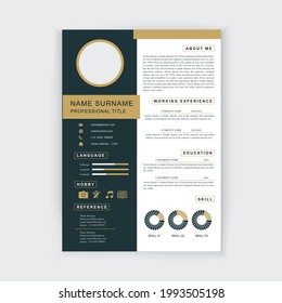 
Professional CV Resume template design with vector file