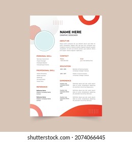 Professional CV resume template design. vector minimalist