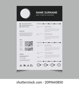 Professional CV  Resume template design with vector file