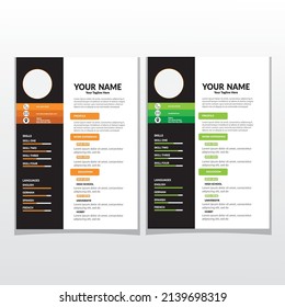 Diseño de plantilla de currículum profesional y letra de cubierta de membrete vector minimalista 