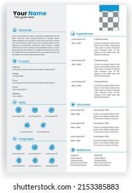 Professional CV or resume template design