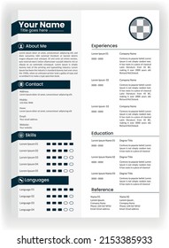 Professional CV or resume template design