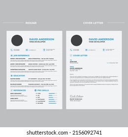 Diseño de plantillas de currículum profesional y membrete, carta de portada