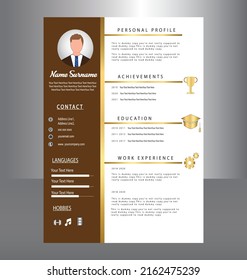 Professional CV resume template design.