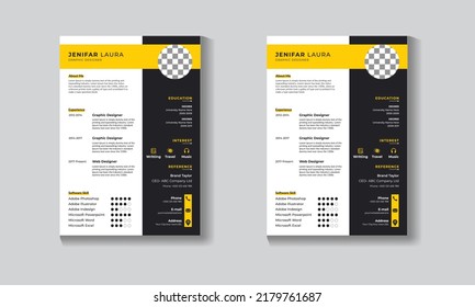 Professional CV resume template design vector