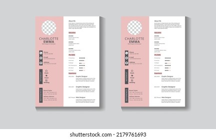 Vector de diseño de plantillas de currículum profesional