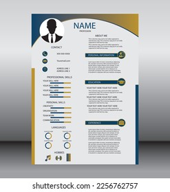 Professional CV resume template design.