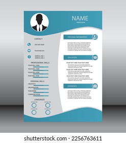 Professional CV resume template design.