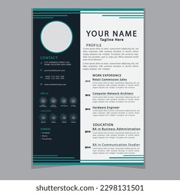 Professional CV resume template design clear and modern elegant stylish design