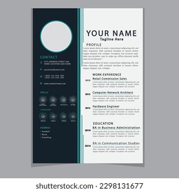 Professional CV resume template design clear and modern elegant stylish design