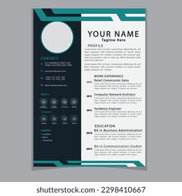 Professional CV resume template design clear and modern elegant stylish design