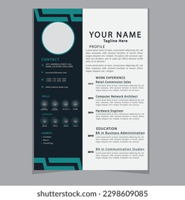 Professional CV resume template design clear and modern elegant stylish design