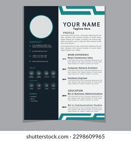 Professional CV resume template design clear and modern elegant stylish design