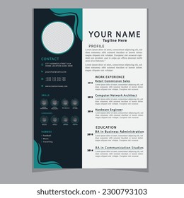 Professional CV resume template design clear and modern elegant stylish design