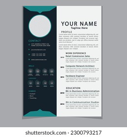 Professional CV resume template design clear and modern elegant stylish design
