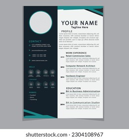 Professional CV resume template design clear and modern elegant stylish design
