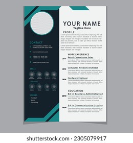 Professional CV resume template design clear and modern elegant stylish design
