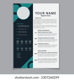 Professional CV resume template design clear and modern elegant stylish design
