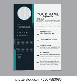 Professional CV resume template design clear and modern elegant stylish design
