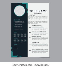 Professional CV resume template design clear and modern elegant stylish design
