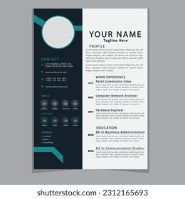 Professional CV resume template design clear and modern elegant stylish design
