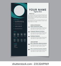 Professional CV resume template design clear and modern elegant stylish design
