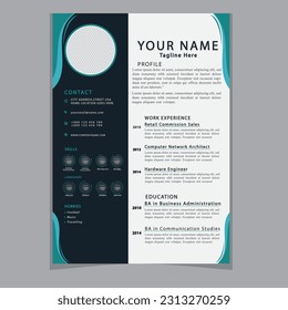 Professional CV resume template design clear and modern elegant stylish design
