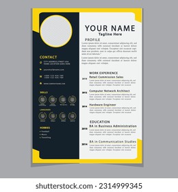 Professional CV resume template design clear and modern elegant stylish design
