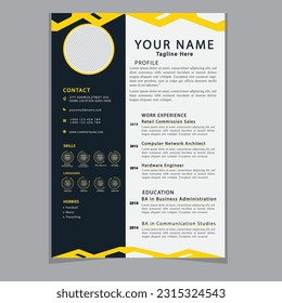 Professional CV resume template design clear and modern elegant stylish design
