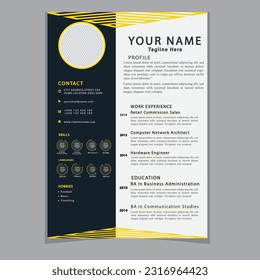Professional CV resume template design clear and modern elegant stylish design
