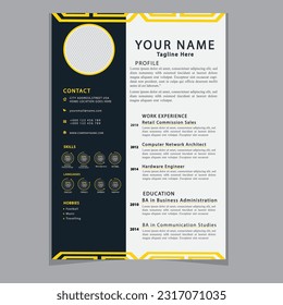 Professional CV resume template design clear and modern elegant stylish design
