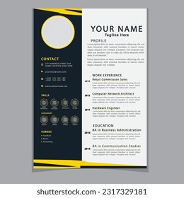 Professional CV resume template design clear and modern elegant stylish design
